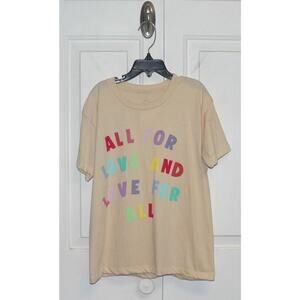Well Worn Kids "All For Love And Love For All" Tee in Cream/Rainbow Size 7